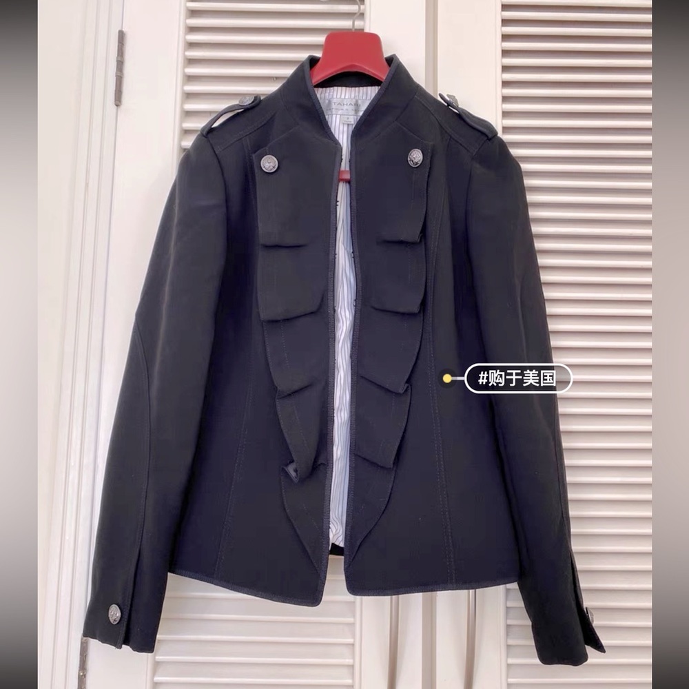 Tahari navy Military Style Women's Jacket
